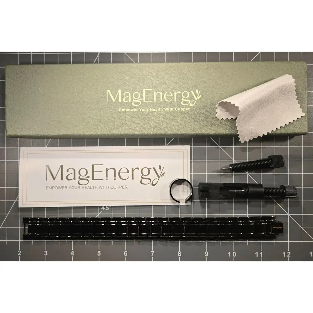 Men's 99.99% Pure Copper Magnetic Bracelet & Ring Set 9